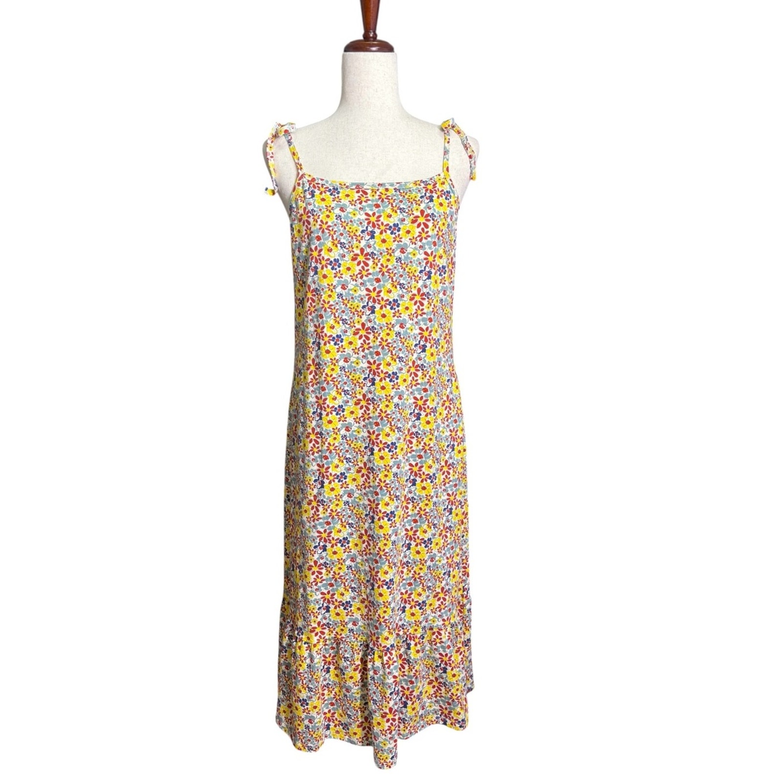 Nwt Toad&Co Dandelion Floral Midi Dress Tie Strap Sundress Cottagecore Med 0154 — image 2 of 8